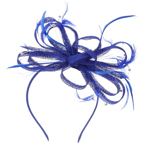 Blumen-Fascinator, Fascinator-Hüte for Frauen, Fascinator-Stirnband, Tea-Party-Kopfbedeckung, Derby-Mesh-Blumen-Kopfschmuck mit Clip for Cocktail-Party, Hochzeit,(Color:Blue) von GodlSoon