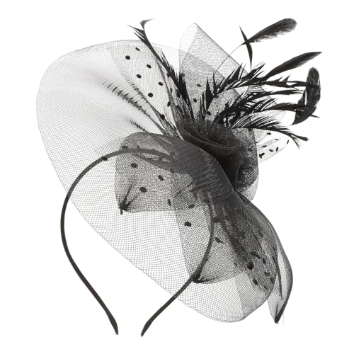 Blumen-Fascinator, Haarspange, Hut, Halloween-Haar-Accessoires, Kopfbedeckung for besondere Anlässe, Cocktail-Party, Haar-Accessoire, Damen-Hüte und Kappen, Mini-Haar(Color:Black) von GodlSoon