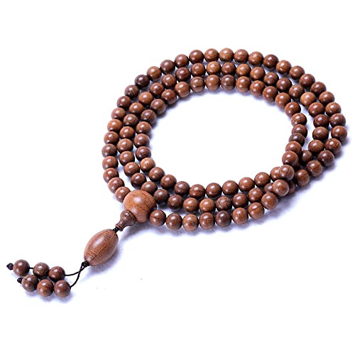 GodlSoon Rosenkranz, 108 Armband, Buddha-Perlen, Handschnur, altes Holz mit Rosenkranzperlen, Gebets-Meditationsarmband for Männer und Frauen, 12 mm (Material : 12mm) von GodlSoon