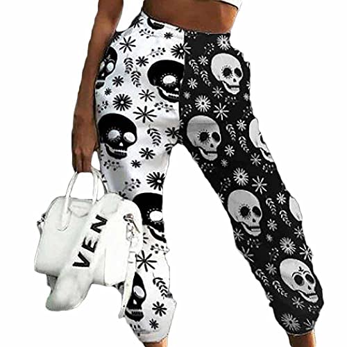 Godoboo Damen Sporthosen Jogginghose Lang Yogahose Freizeithose mit Taschen Bequem Aufdruck Kordelzug Laufhosen Baumwolle High Waist Trainingshose Sweathose für Frauen von Godoboo