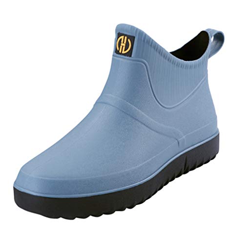 Godom Gummistiefel Damen, Herren Schuhe Schwarz 44 Wasserdichte Schuhe Slip Water Outdoor-kurze Herren Stiefel Mode auf beiläufigen regen Knöchel Gummi Stiefel von Godom