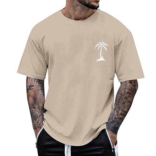 Godom Oversized Tshirt Herren Mode Lose Rundhals Kurzarm Sommer Mode T-Shirt mit Los Angeles Grafik Kreativen Buchstaben Vintage Drucken Lang Tops Shirt Männer Sportshirts Streetwear Casual Oberteile von Godom