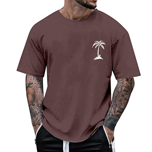 Godom Oversized Tshirt Herren Mode Lose Rundhals Kurzarm Sommer Mode T-Shirt mit Los Angeles Grafik Kreativen Buchstaben Vintage Drucken Lang Tops Shirt Männer Sportshirts Streetwear Casual Oberteile von Godom