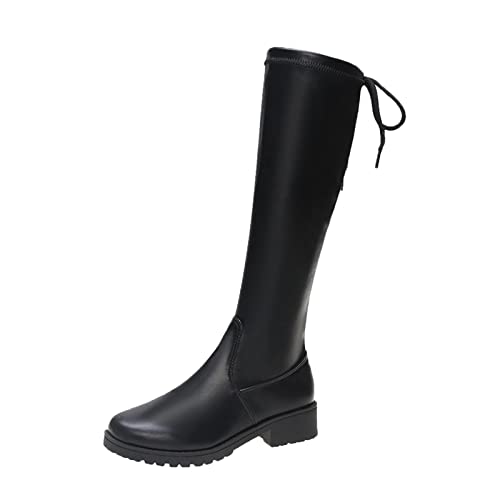 Godom Stiefeletten Damen Elegant Winter Damen Low High Herbst Schuhe Stiefel Spitze Stiefel mit Absatz Stiefel und Lange Damenstiefel Fersenpolster Silikon von Godom