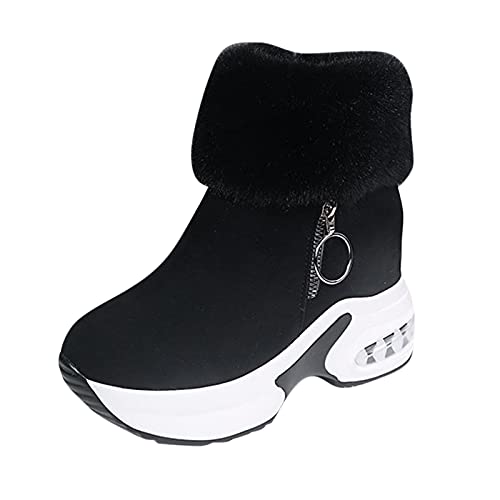 Stiefeletten Damen Elegant,Damen Chelsea Boots Stiefelette Knöchelhoch Damen Festlich Schnürstiefelette Stiefel Shoes 2023 Winter Stiefeletten Booties Wandern Frauen Mit Stoff-Schaft Schneestiefel von Godom