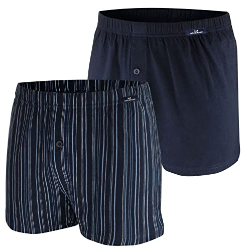 Götzburg Herren Boxershort blau Bedruckt 2er Pack (XXL = 8, 1 x Navy / 1 x gestreift) von Götzburg