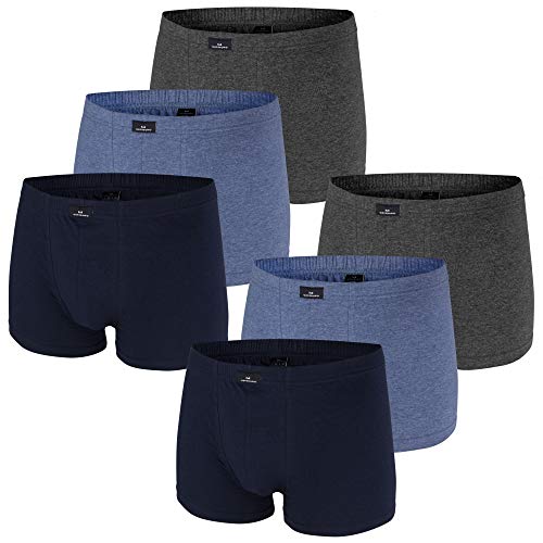 Götzburg Herren Boxershorts/Pants im 6er Pack (XL, Navy/grau Melange/blau Melange) von Götzburg