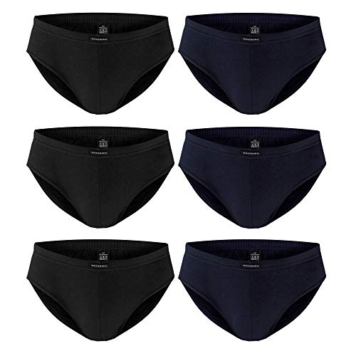 Götzburg Herren Slips, 6 Stück, Unterwäsche, Unterhosen, ohne Eingriff (XXL / (8), 3 x schwarz | 3 x Navy) von Götzburg