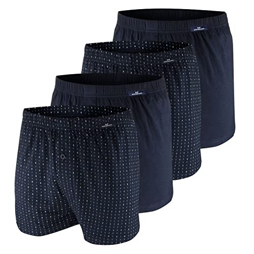 Götzburg Weite Herren Boxershorts im 4er Pack (Navy Gemustert, 3XL) von Götzburg