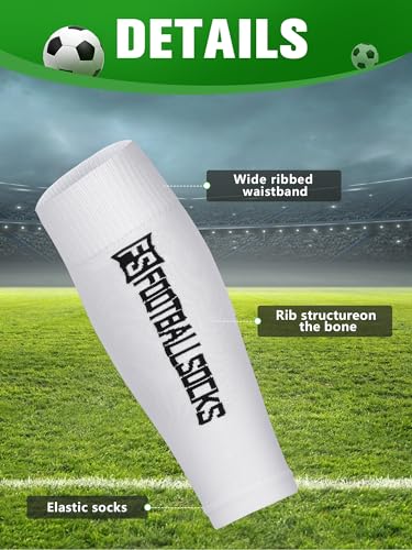 Gohanny Stutzen Fussball für Herren Damen und Kinder, 1 Paar Sleeve Stutzen, Tubes Stutzen - Länge 38cm, Breite 8cm - Stutzen Socken für die Meisten Menschen Geeignet, Weiß von Gohanny