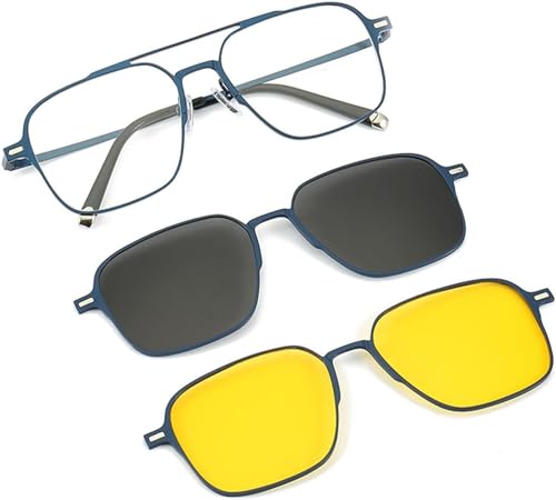 Gokame Olene Blue 3 in 1 Polarized Sunglasses | Oleneblue Sunglasses | Men and Women 3 in 1 Magnetic Polarized Sunglasses | Gift for Women & Men (Blue) von Gokame