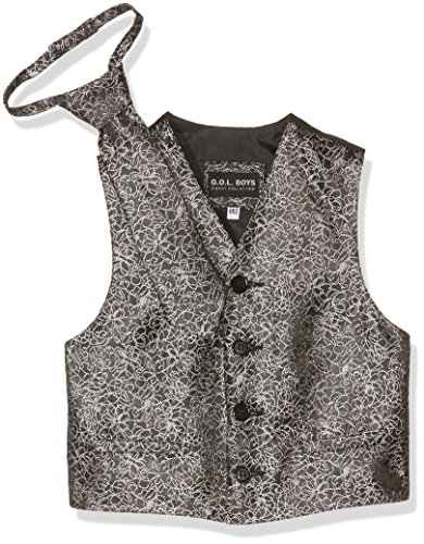 G.O.L. Jungen Jacquard-Weste mit Krawatte Bekleidungsset, Mehrfarbig (Black-Silver 23), 152 von G.O.L.