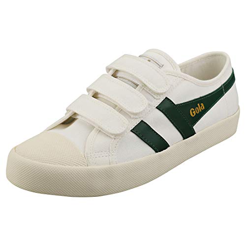 Gola Damen Coaster Velcro Sneaker, Off-White, Dunkelgrün, 36 EU von Gola