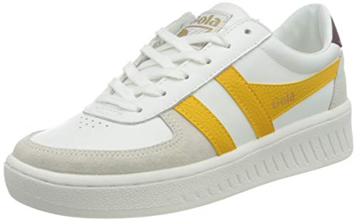 Gola Damen Grandslam Classic Sneaker, White/Sun/Burgundy, 37 EU von Gola