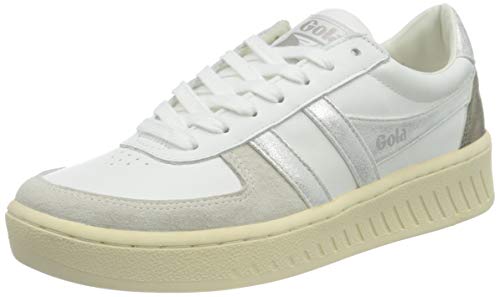 Gola Damen Grandslam Metallic Sneaker, White/Silver, 36 EU von Gola