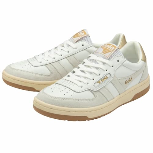 Gola Hawk Damen-Sneaker, Weiß/Weiß/Gold, 11 von Gola