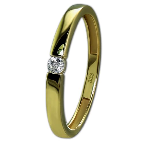 GoldDream Gold Ring Classic Gr.56 Zirkonia weiß 333er Gelbgold GDR535Y56 Gold Ring von GoldDream
