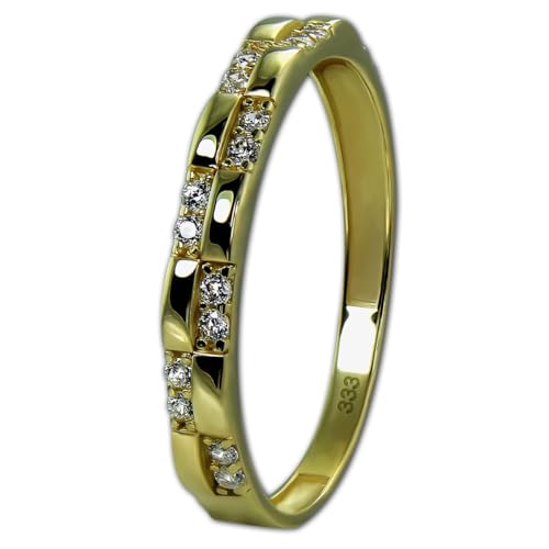 GoldDream Gold Ring Fashion Gr.56 Zirkonia weiß 333er Gelbgold GDR536Y56 Gold Ring von GoldDream