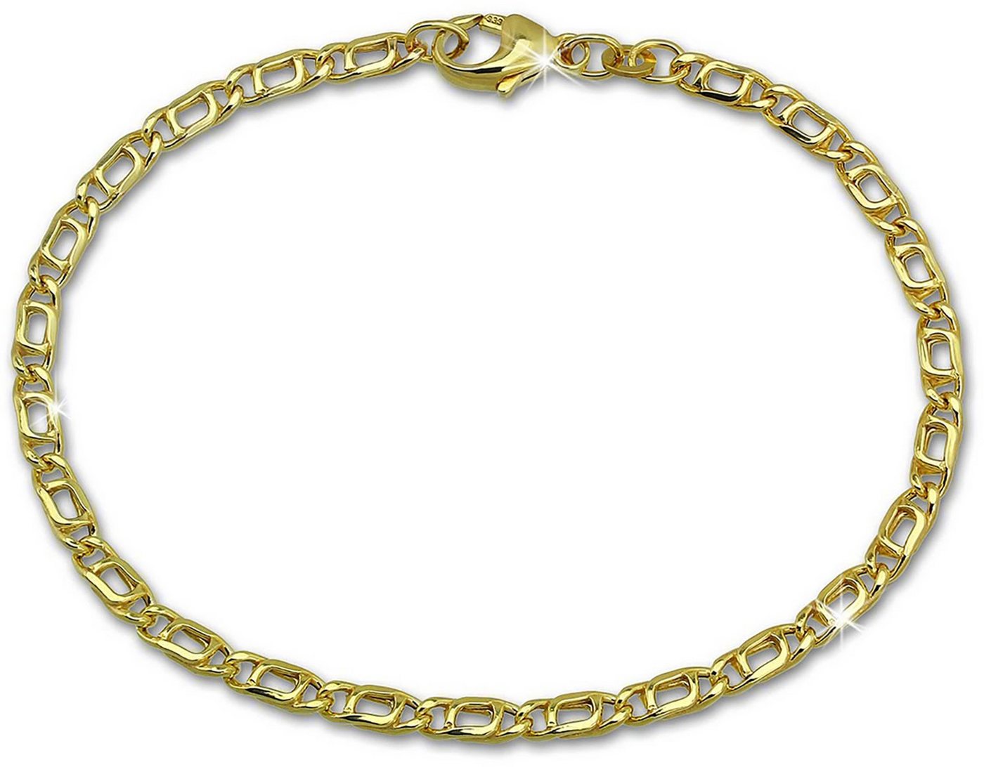 GoldDream Goldarmband GoldDream 19cm Armband Tigerauge (Armband), Damen Armband (Tigerauge hohl) ca. 19cm, 333 Gelbgold - 8 Karat, Farbe von GoldDream