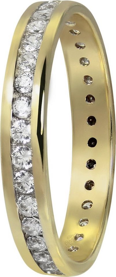 GoldDream Goldring GoldDream Gold Ring Gr.56 weiß (Fingerring), Damen Ring Zirkonia aus 333 Gelbgold - 8 Karat, Farbe: gold, weiß von GoldDream