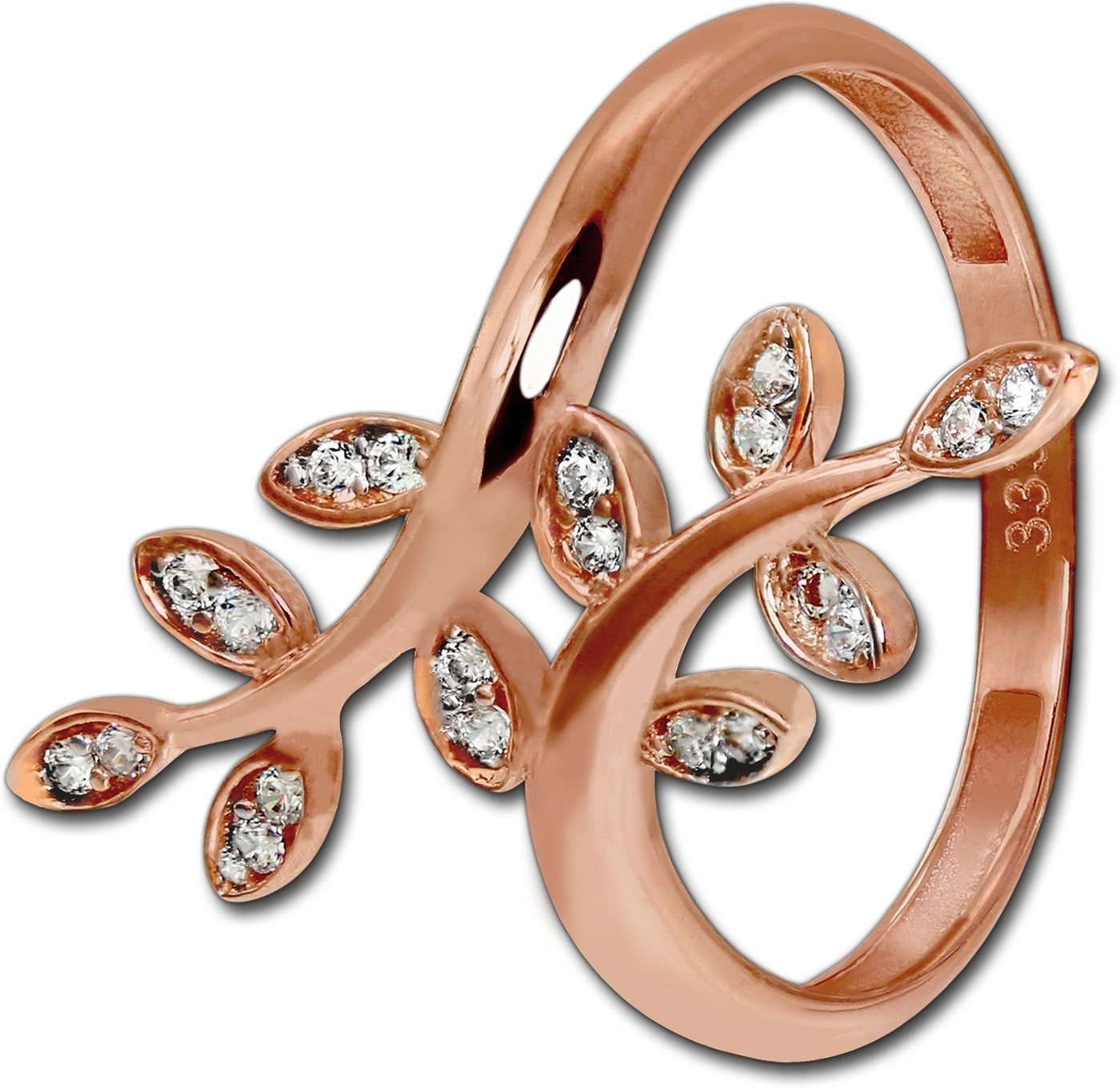 GoldDream Goldring GoldDream Ring Damen Gr. 56 Ranke 8K (Fingerring), Damen Ring Echtgold, 333er Rosegold, rose, weiß, Ranke von GoldDream