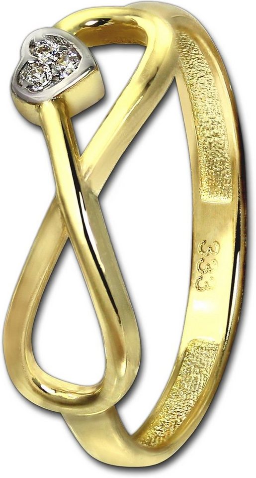 GoldDream Goldring GoldDream Ring Damen Gr.54 Unendlich (Fingerring), Damen Ring Echtgold, 333er Gelbgold, gold, weiß, Unendlich von GoldDream