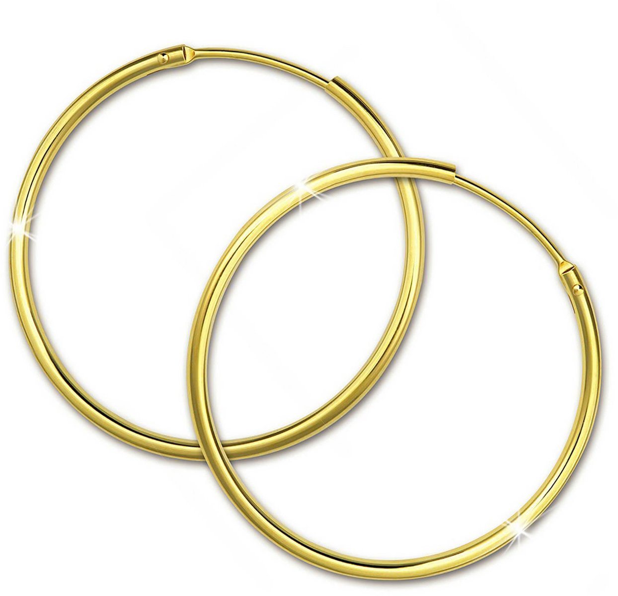 GoldDream Paar Creolen GoldDream Gold Ohrring Creolen 32mm (Creolen), Damen Creolen 333 Gelbgold - 8 Karat, Farbe: gold von GoldDream