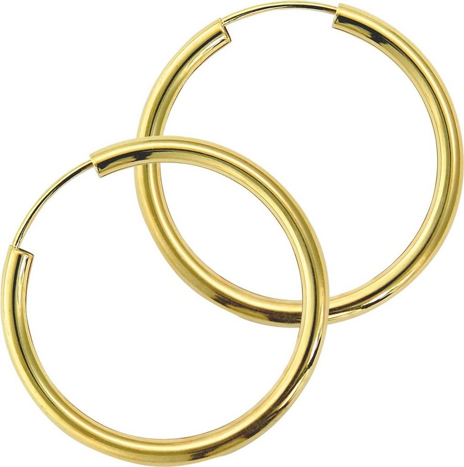 GoldDream Paar Creolen GoldDream Damen Creolen Ohrring 40mm (Creolen), Damen Creolen Ohrring aus 333 Gelbgold - 8 Karat, Farbe: goldfarben von GoldDream