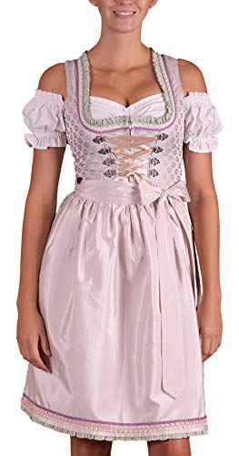 Golden Trachten Dirndl 2tlg.Trachtenkleid Beige Lila geblümt 549GT (36) von Golden Trachten