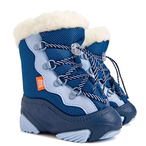 DEMAR Lammfell Winterschuhe Winterstiefel Schneestiefel Kinderstiefel gefüttert für Jungen Mädchen Kinder (22/23) von Goldkids