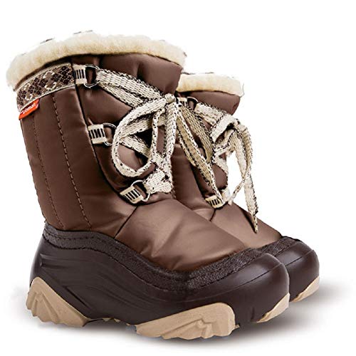 DEMAR Lammfell Winterschuhe Winterstiefel Schneestiefel Kinderstiefel gefüttert für Jungen Mädchen Kinder Gr. 20-29 cm (28/29) von Goldkids