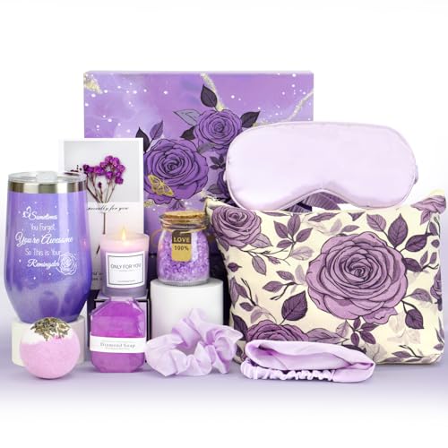 Wellness Geschenke für Frauen, 11 er Set Rituals Geschenkset für Freundin Lavendel Badezusatz Frauen, Mama Körperpflegesets mit Weingläser, Duftkerze, Badebombe, Badesalz, Seife, Grußkarte, Patch Wellness Geschenke für Frauen, 11 er Set Rituals Geschenkset für Freundin Lavendel Badezusatz Frauen, Mama Körperpflegesets mit Weingläser, Duftkerze, Badebombe, Badesalz, Seife, Grußkarte, Patch von Goldmeet