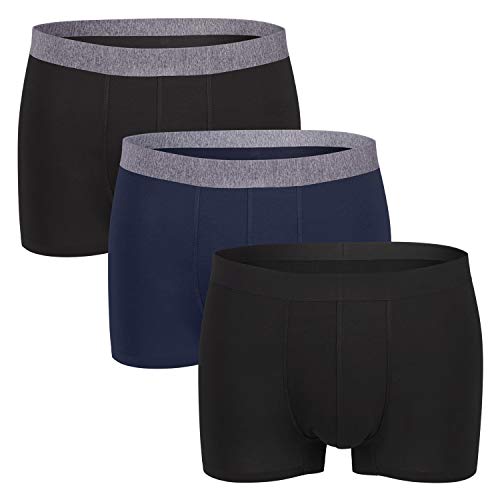 Gomati Herren Lasercut Pants (3er Pack), Seamless-Design Boxer Slip aus Viskose - Dark Mix M von Gomati