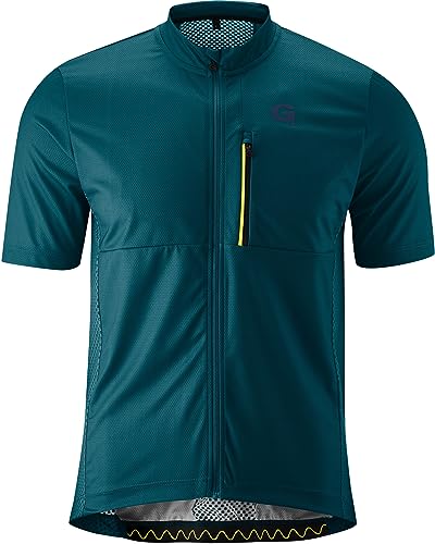 Gonso Ledro Kurzarm Full-Zip Fahrradshirt Herren petrol von Gonso