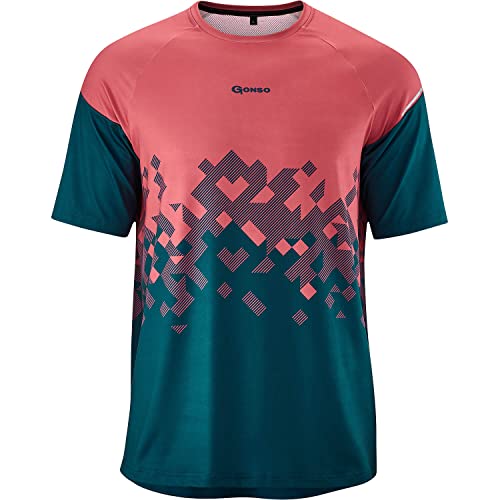 Gonso Mesores Kurzarm Fahrradshirt Herren pink/blau von Gonso