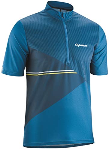 Gonso Ripo Half-Zip Kurzarm Radshirt Herren blau von Gonso