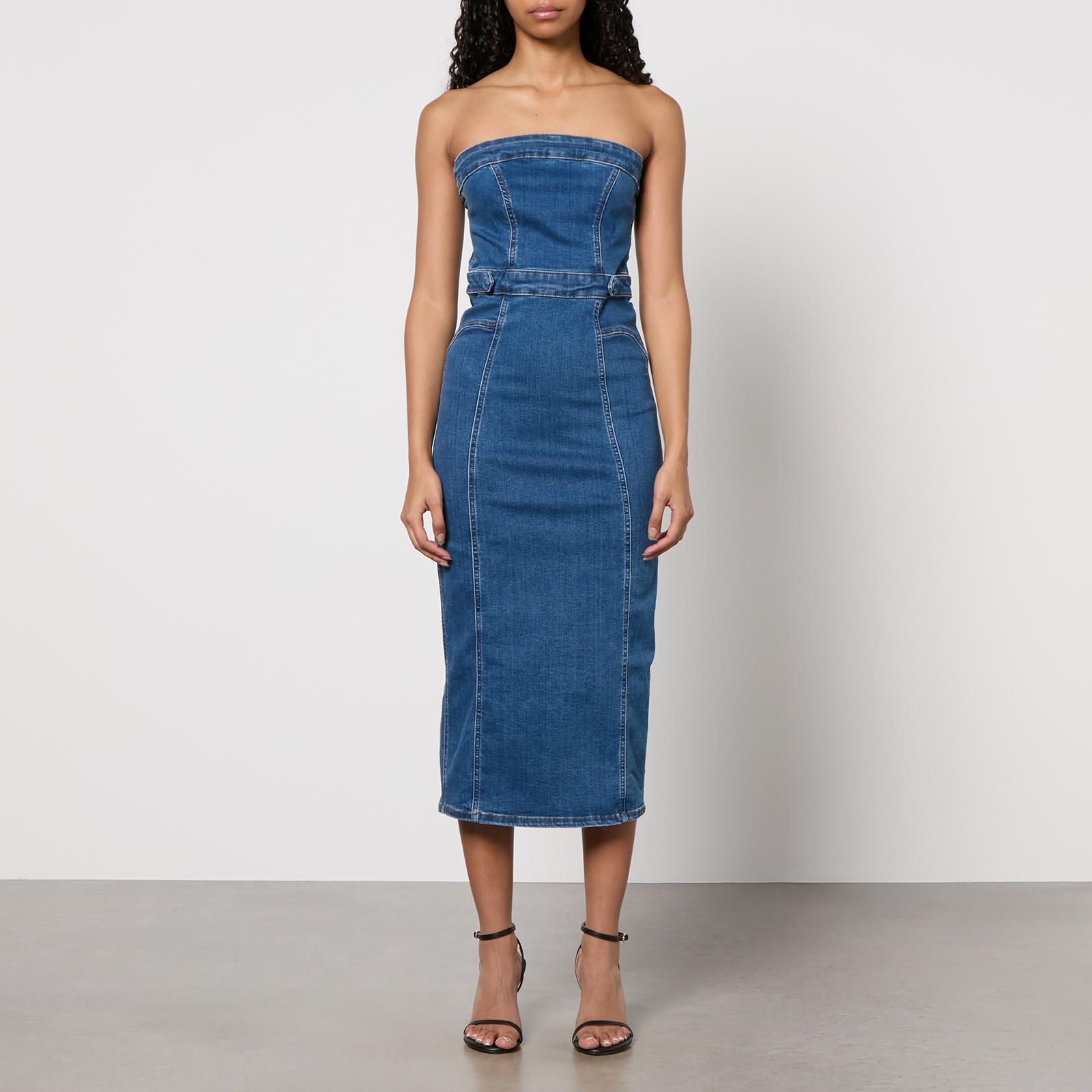 Good American Stretch-Denim Midi Dress - XL von Good American