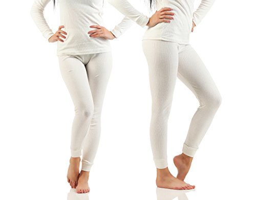 cocain 2X Stück Damen Thermo Unterhosen wollweiss Gr. 40/42 - M, Ski Unterwäsche Thermo-wäsche Dry DREI regulär wärmeisolierung wärmeregulierung weiche warm warme funkionswäsche Bequeme bequem von Cocain underwear