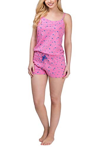 Good Deal Market Damen Einteiler pink 36-38/S kurz Nachtwäsche Freizeitanzug Strandkleidung Damen Schlafanzug Shorty 100% Baumwolle Gr. 36 38 S von Good Deal Market