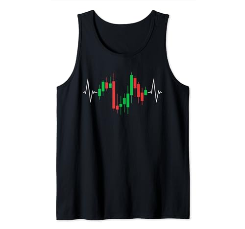 Stock Trading Heartbeat Trader Pulse Line EKG Kerzenständer Tank Top von Good Investor Heartbeat Designs