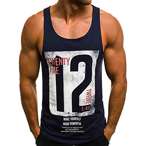 Goosuny Herren Tank Top Herren Sommer Bodybuilding Tanktop Sport Fitness Gym Muskelshirt Trägershirts T-Shirt Ärmellos Slim Fit Pullove Männer Tankshirt Unterhemd Achselshirt Laufshirt von Goosuny