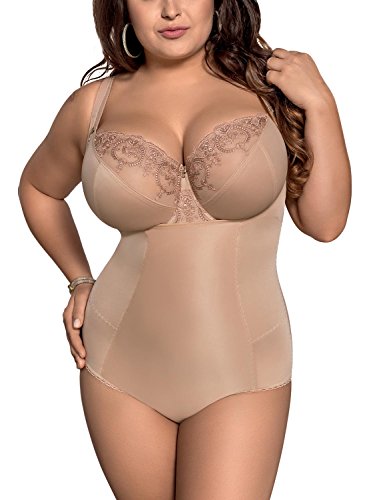 Gorsenia K148 Sanremo Shapewear Body Dame Figurbetonend Unterwäsche EU, Beige,XXL von Gorsenia