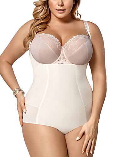 Gorsenia K148 Sanremo Shapewear Body Dame Figurbetonend Unterwäsche EU, Hellbeige,3XL von Gorsenia