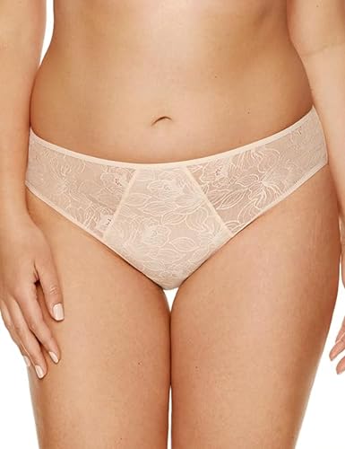 Gorteks Lori-F Höschen, Damen Panty Spitzenhöschen, Baumwollschritt, Weiche und Bequem Slip – 36, Beige von Gorteks