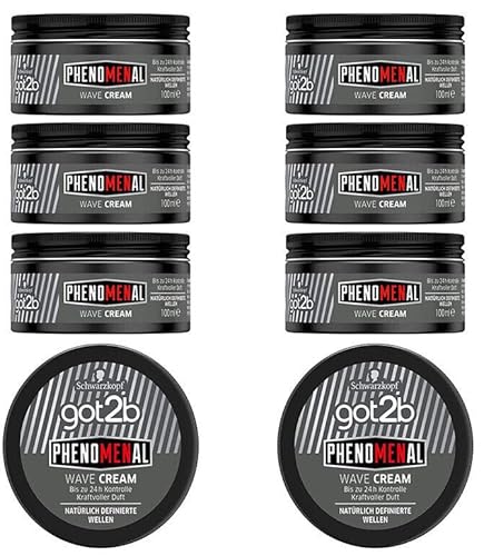 6x got2b Phenomenal Wave Cream Haarwax für Männer Styling Creme,100ml (6er Pack) von Got2B