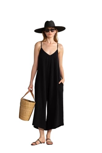 Gottex Damen Black Wide Leg Jumpsuit, Swimsuit Coverup for Women, Stylish and Versatile Summer Essential Resort-Overall, Schwarz, X-Large Gottex Damen Black Wide Leg Jumpsuit, Swimsuit Coverup for Women, Stylish and Versatile Summer Essential Resort-Overall, Schwarz, X-Large von Gottex