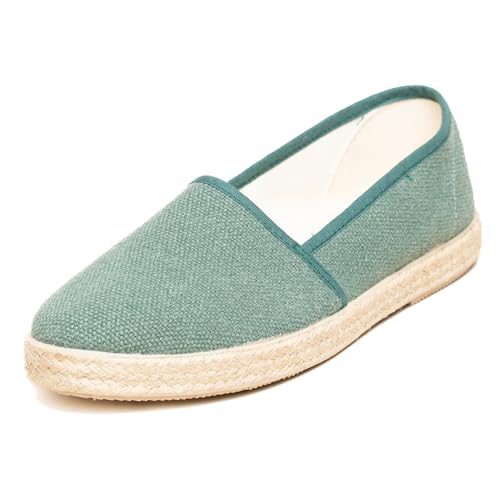 Gottstein Camping Linen Uni V für Damen | Espadrille aus nachhaltiger GRS zertifizierter Leinen Oceangreen | 42 von Gottstein