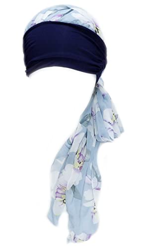 Gragengs Kopfbedeckung für Damen Schlaf Beanie Kopftuch für kahle Wickel Krebs Hüte Turban,Hellblau von Gragengs