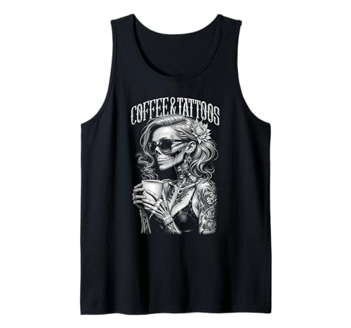 Kaffee und Tattoos Gothic Tattooed Skelett Mädchen Tattoo Tinte Tank Top Kaffee und Tattoos Gothic Tattooed Skelett Mädchen Tattoo Tinte Tank Top von Grandio Design Tattooed Inked Tattoo Artist Gifts