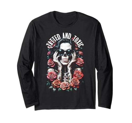 Tatted And Toxic Gothic Tattooed Skelett Girl Roses Ink Langarmshirt Tatted And Toxic Gothic Tattooed Skelett Girl Roses Ink Langarmshirt von Grandio Design Tattooed Inked Tattoo Artist Gifts